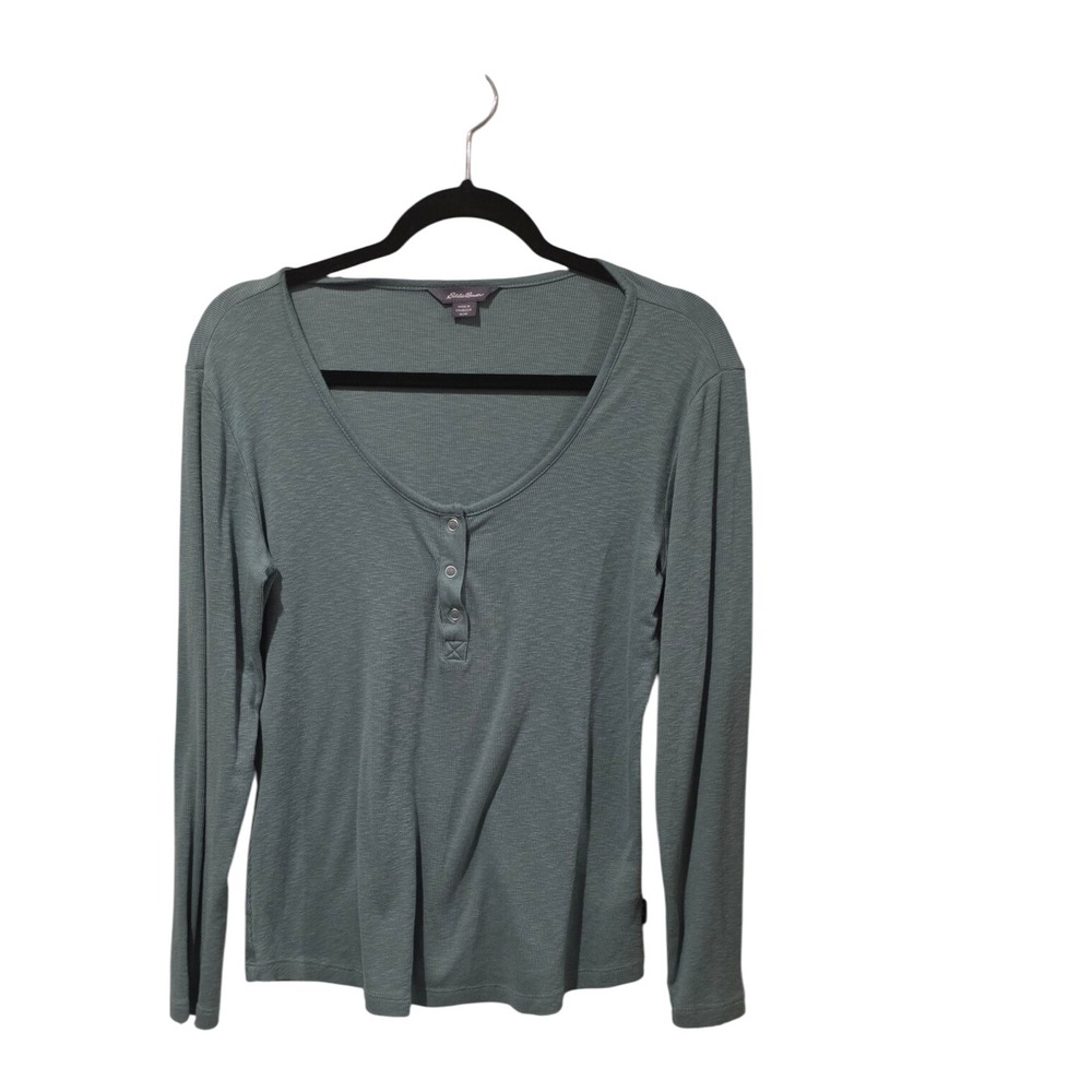 Womens Long Sleeve Eddie Bauer T Shirt Top Round Neck Casual Everyday Basic